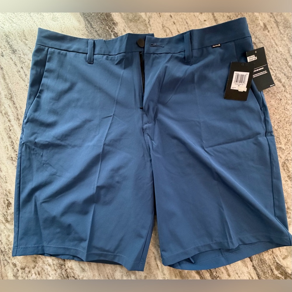 Hurley Men's Deep Blue Flat Front Shorts